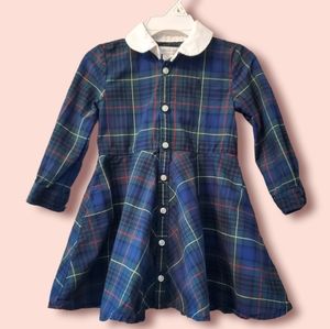Ralph Lauren plaid poplin shirt dress sz 12 months.